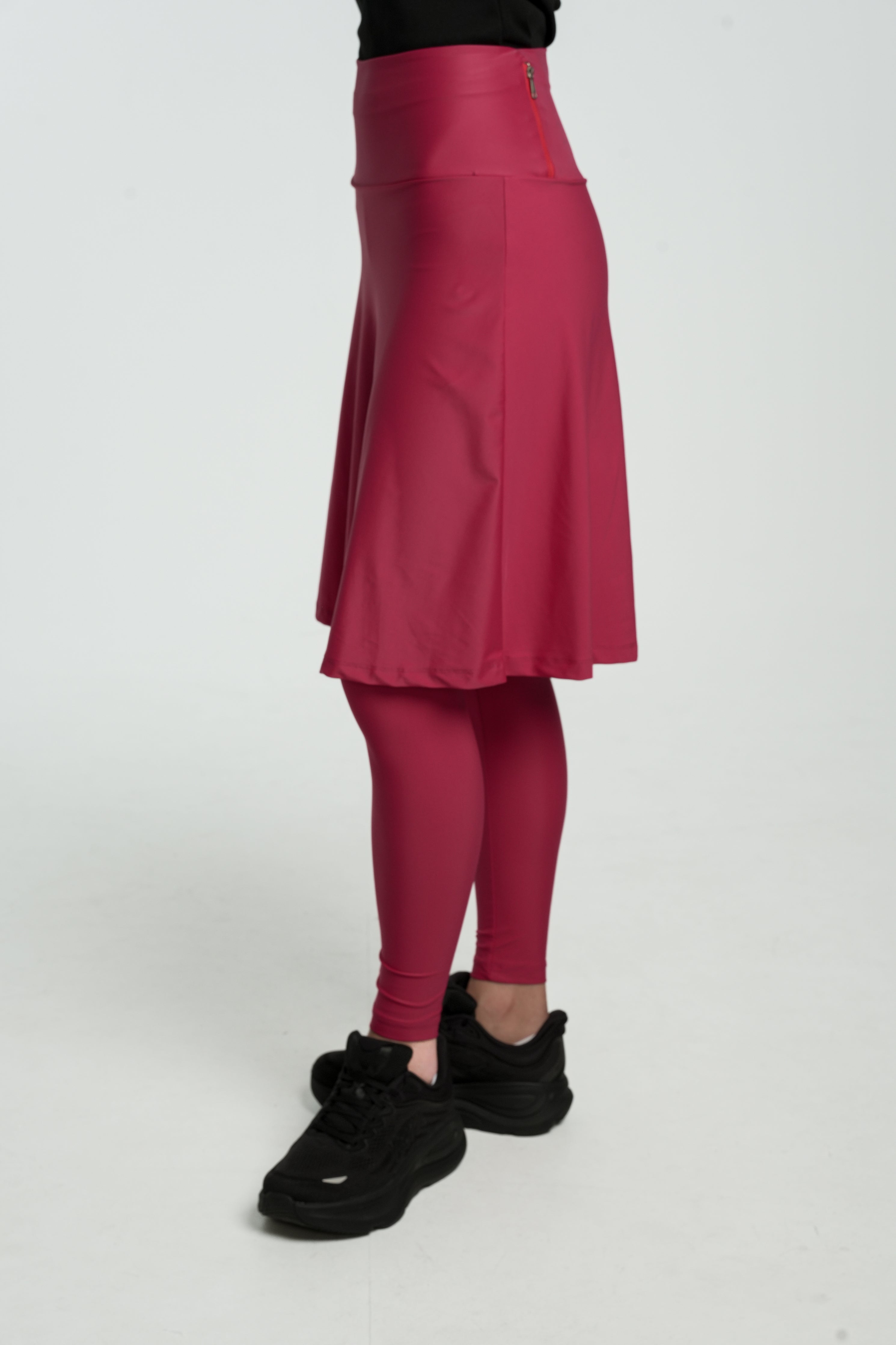High-Waist Skirt Knee-Length Skirted Legging