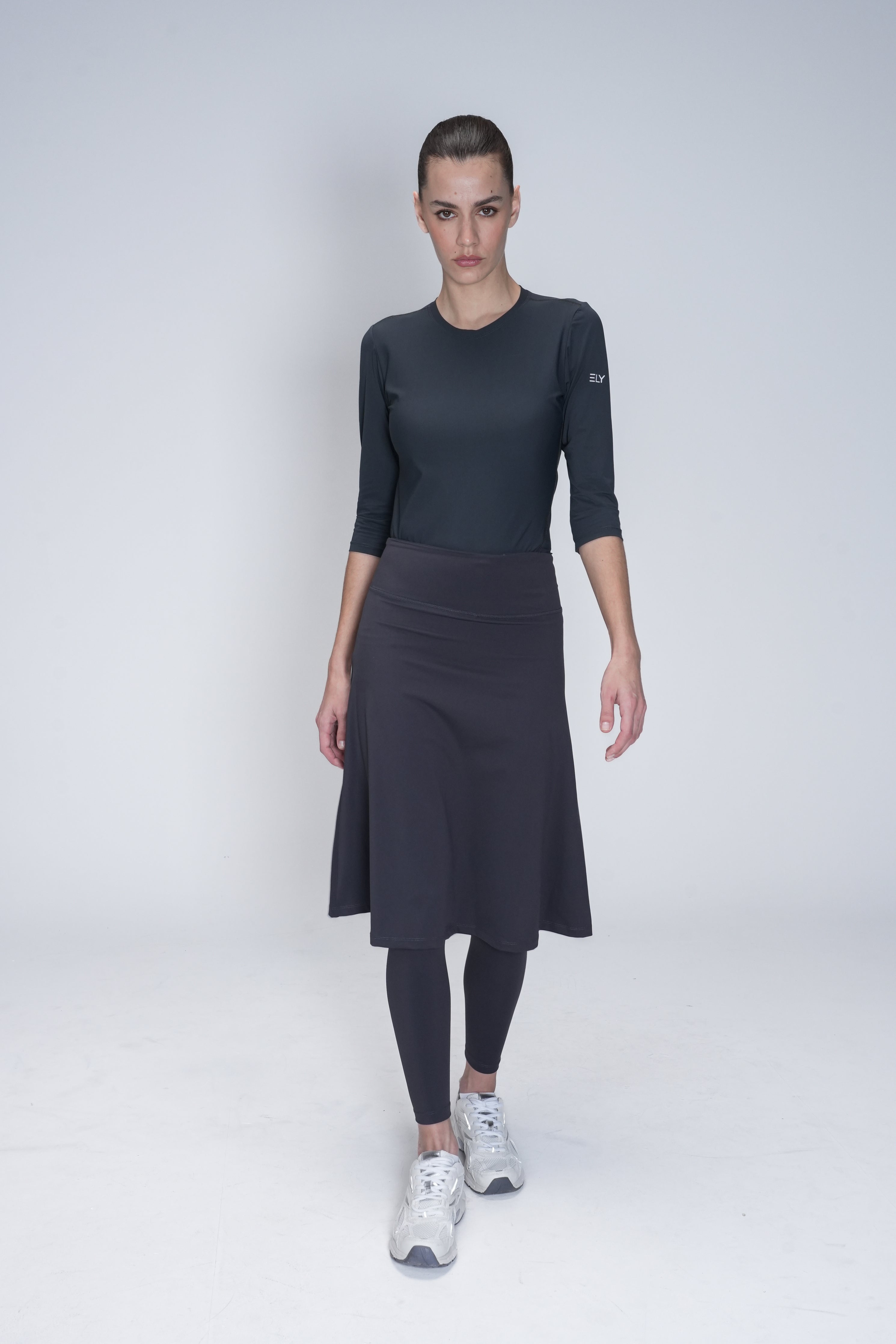 LUX Motion High-Waist Skirted Legging with Pockets - Below Knee