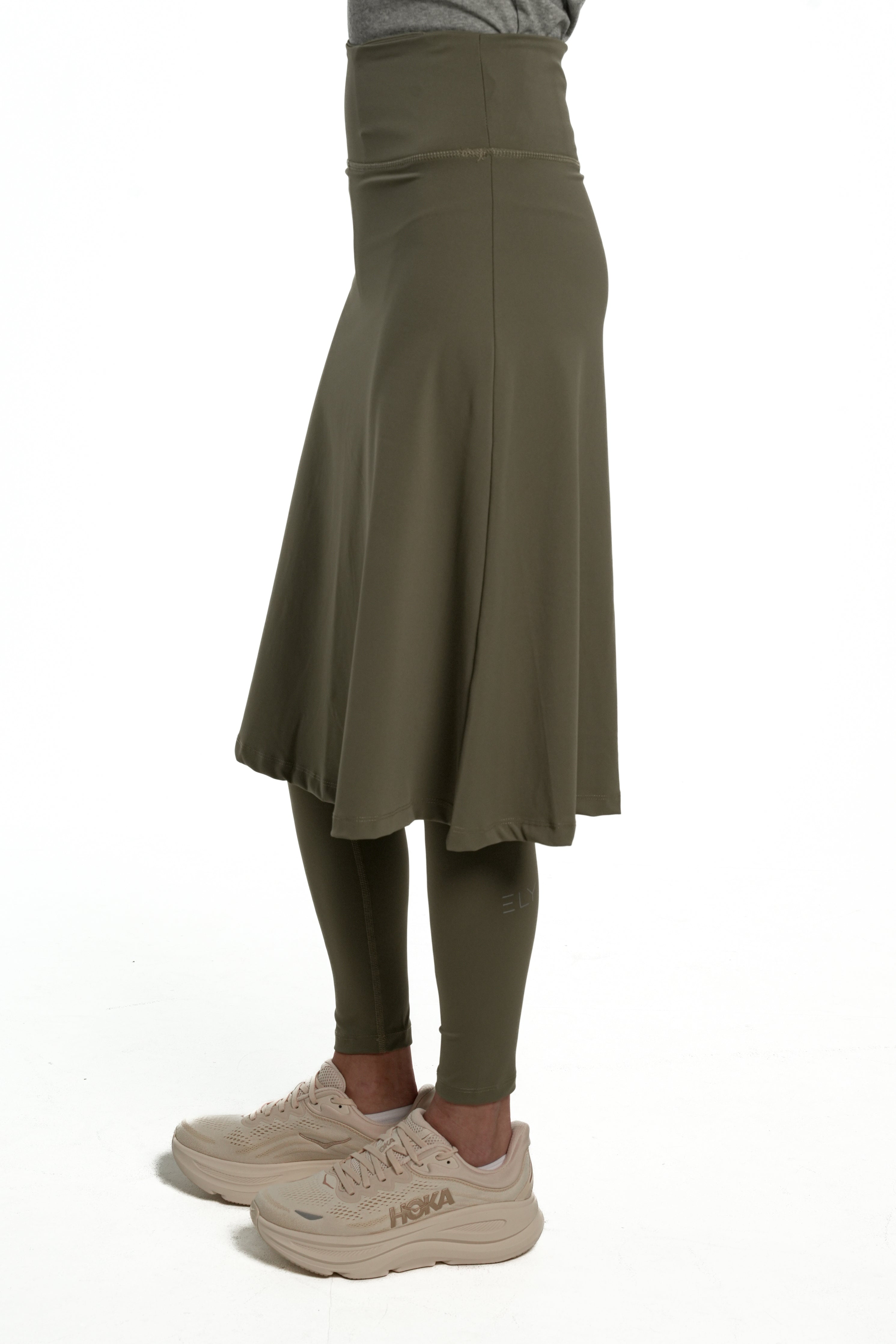 LUX Motion High-Waist Skirted Legging with Pockets - Below Knee