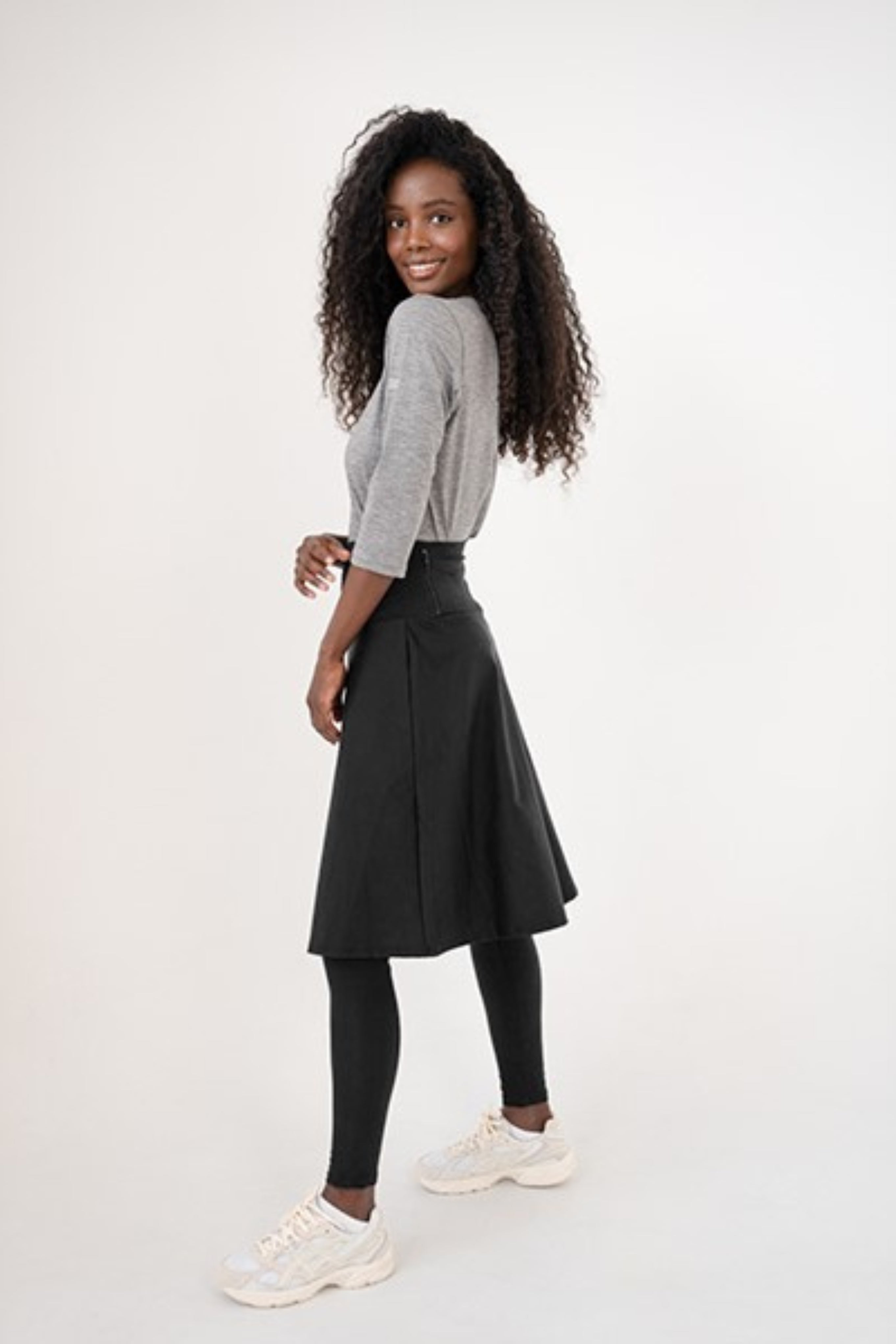 High-Waist Skirt Knee-Length Skirted Legging