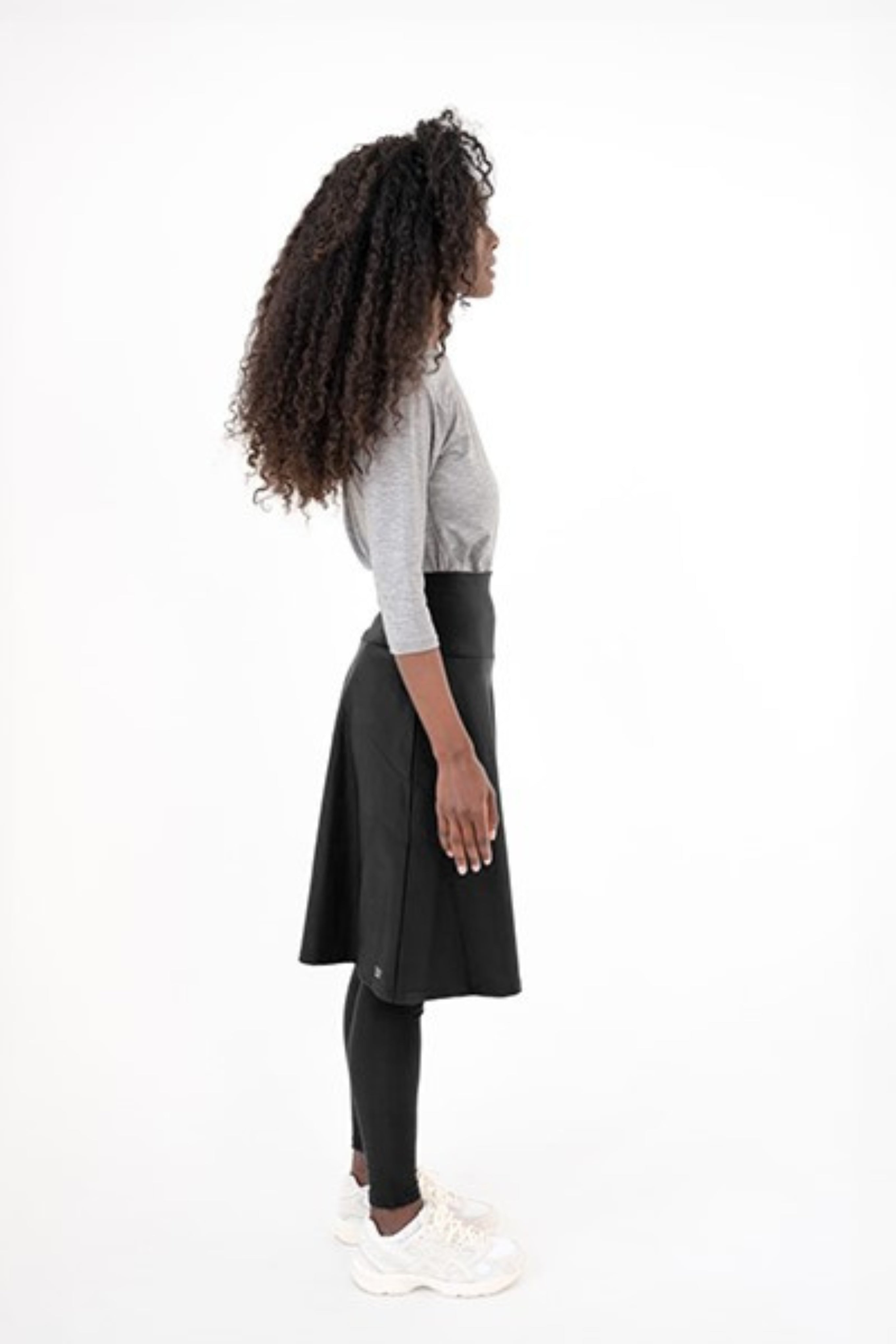 High-Waist Skirt Knee-Length Skirted Legging