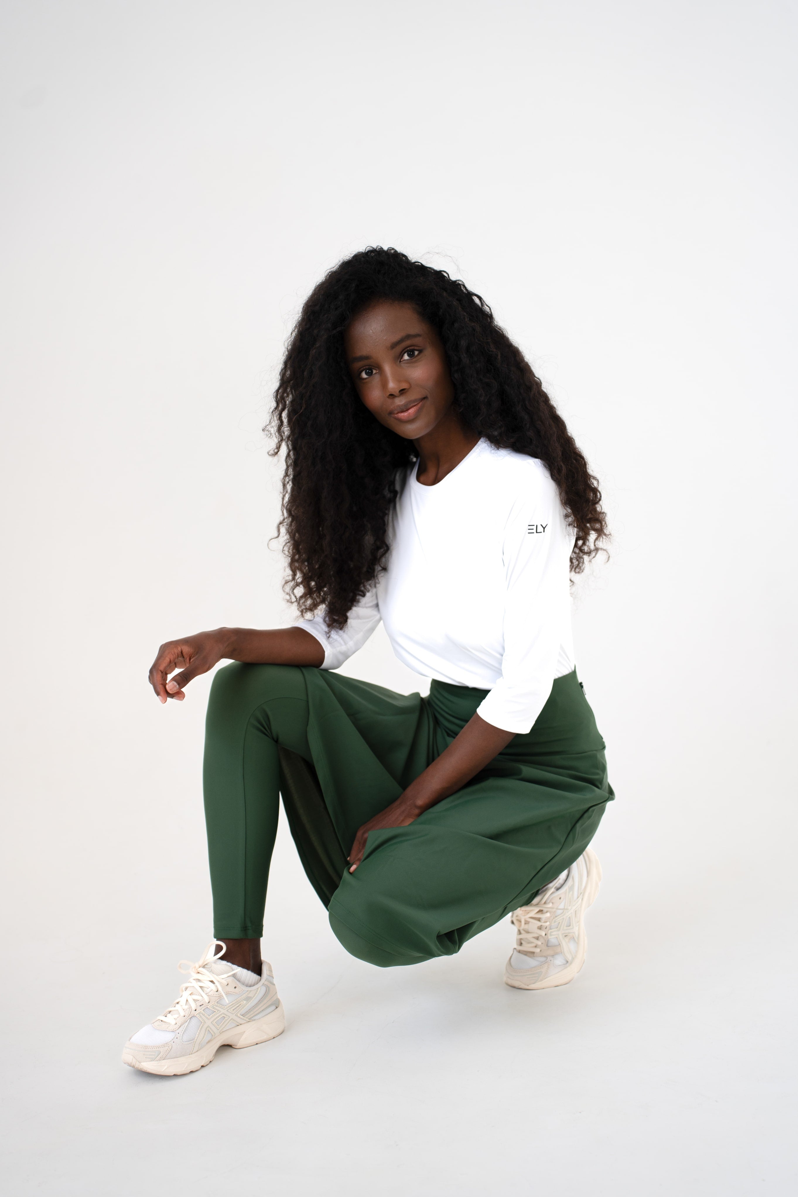 High-Waist Skirt Below Knee-Length Skirted Legging