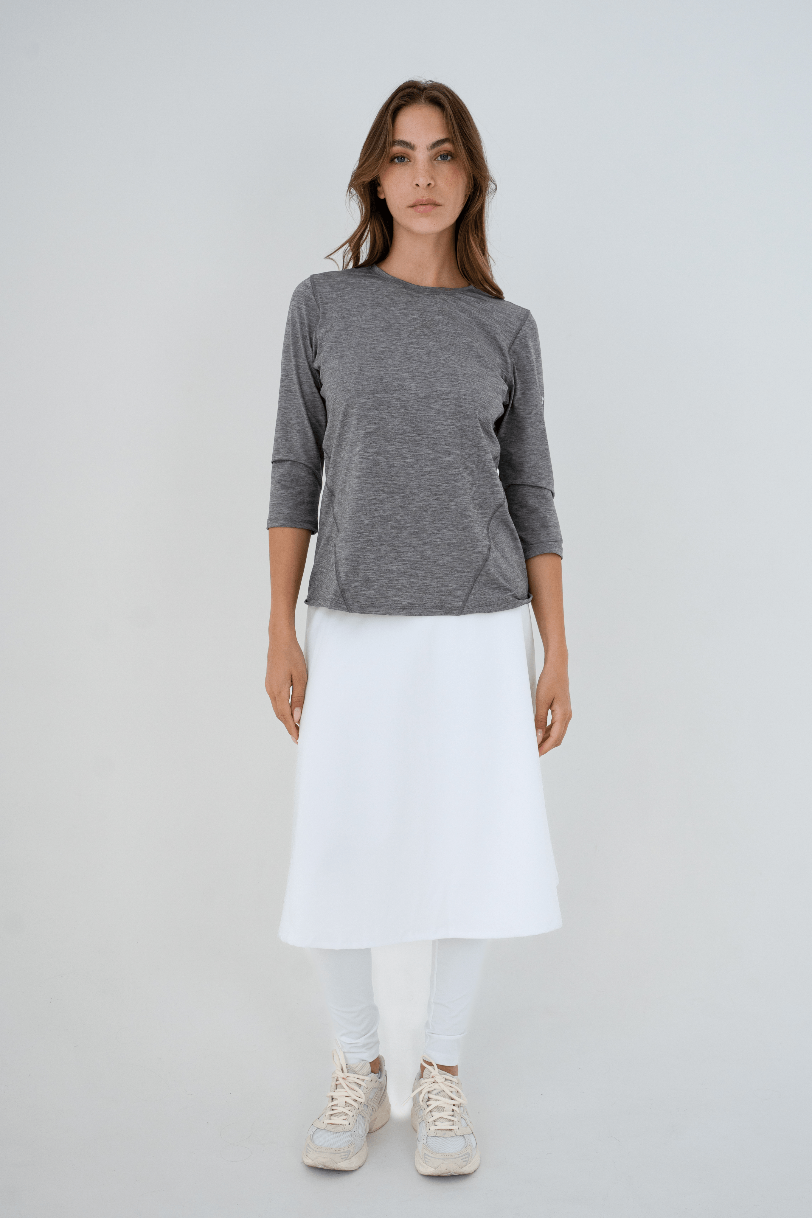 High-Waist Skirt Below Knee-Length Skirted Legging