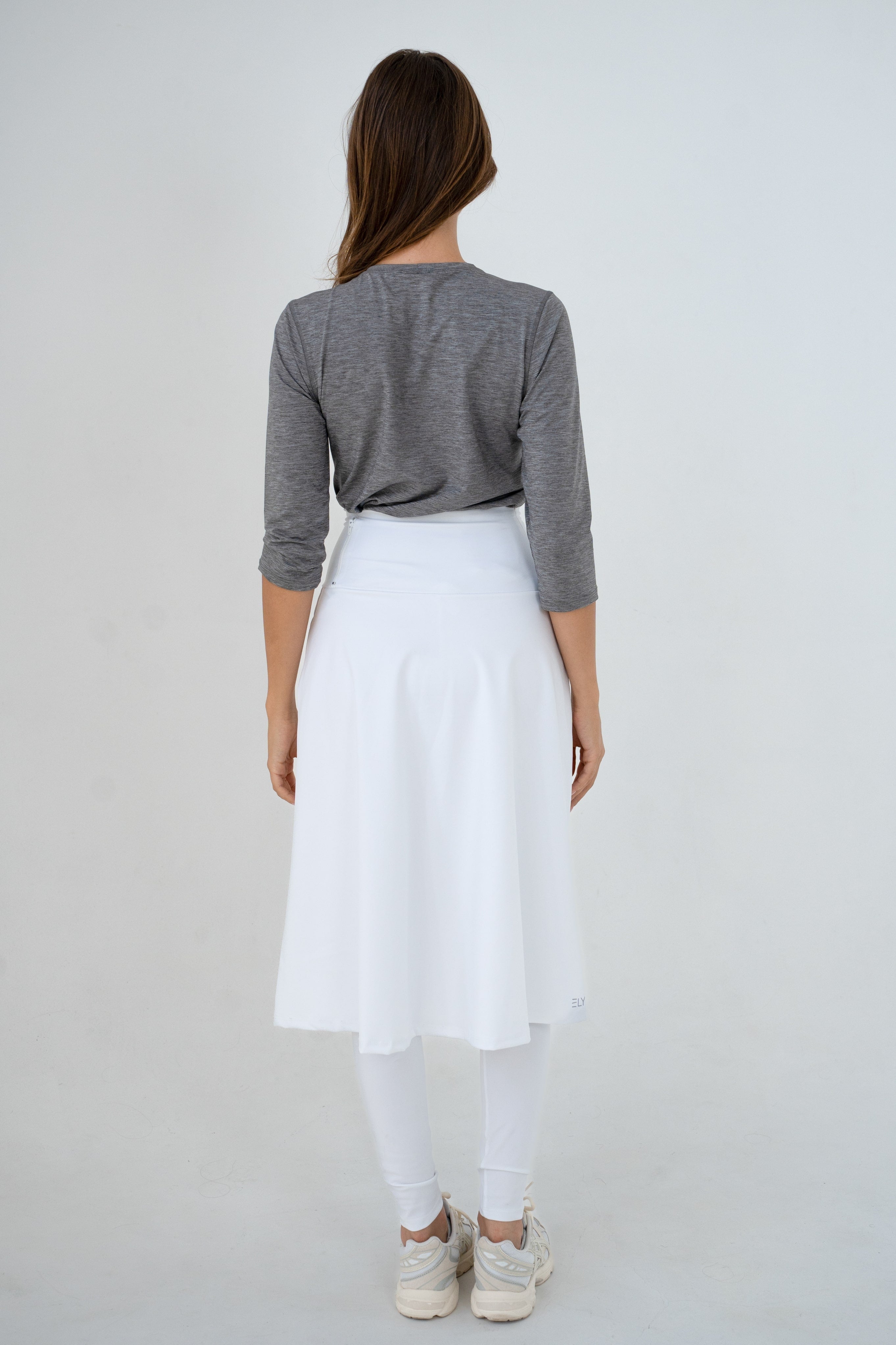 High-Waist Skirt Below Knee-Length Skirted Legging