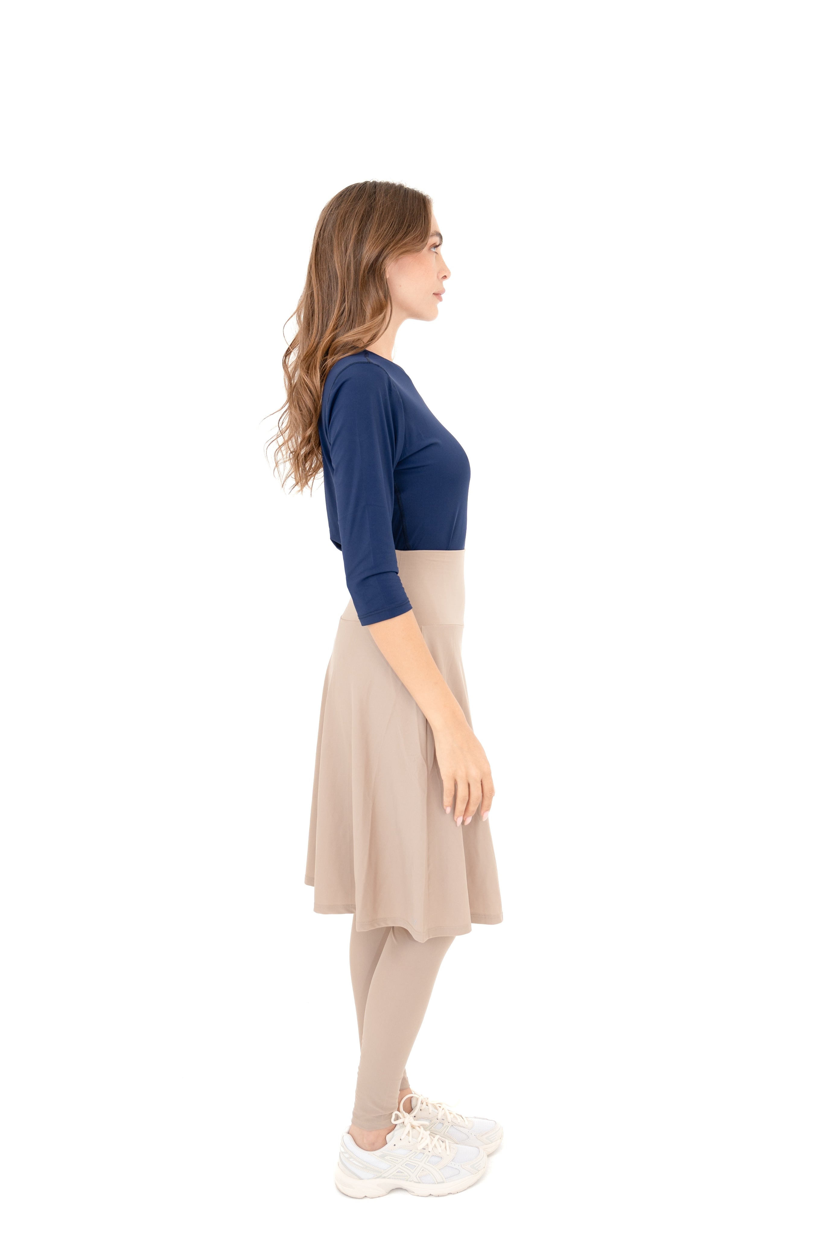 High-Waist Skirt Knee-Length Skirted Legging
