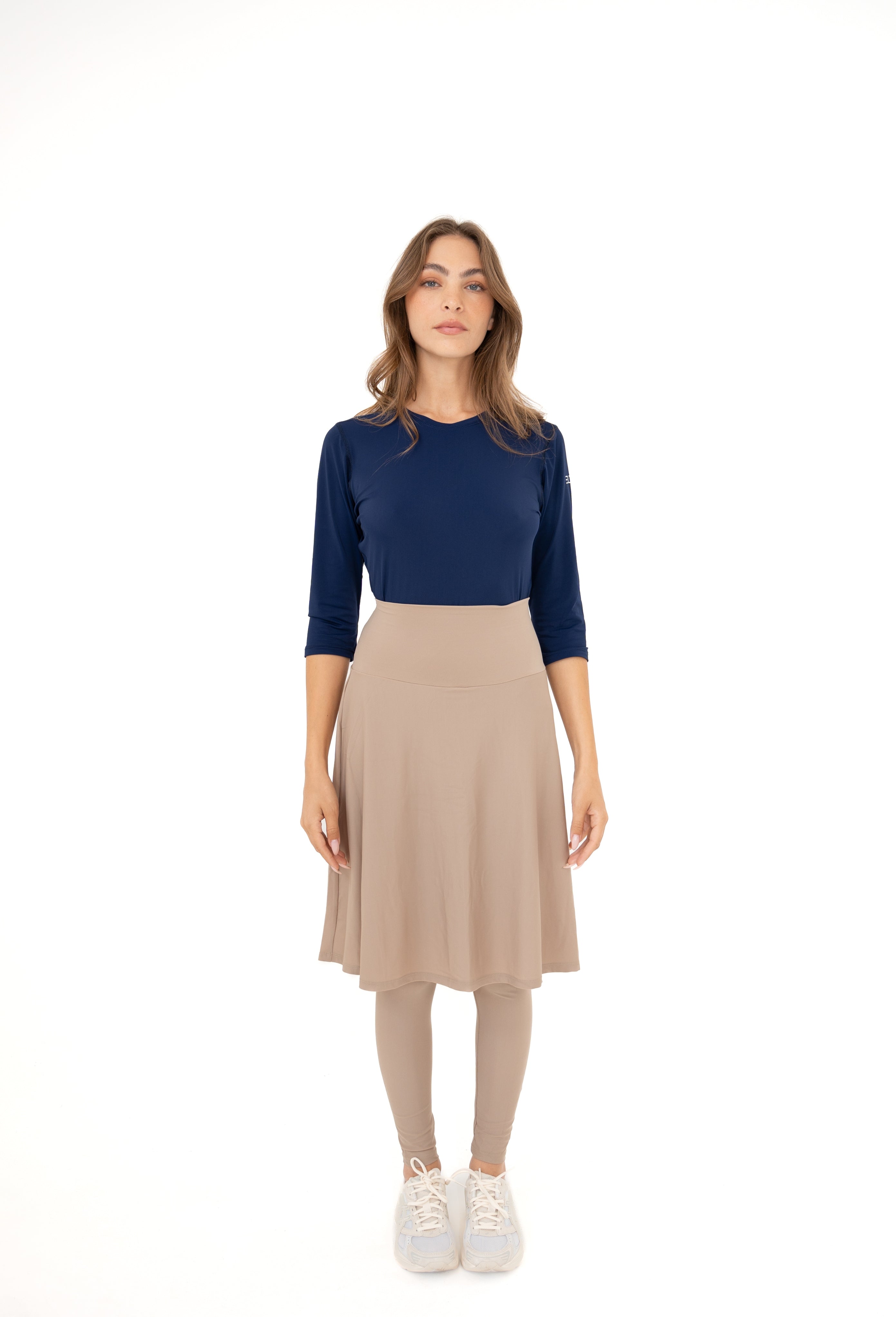 High-Waist Skirt Knee-Length Skirted Legging