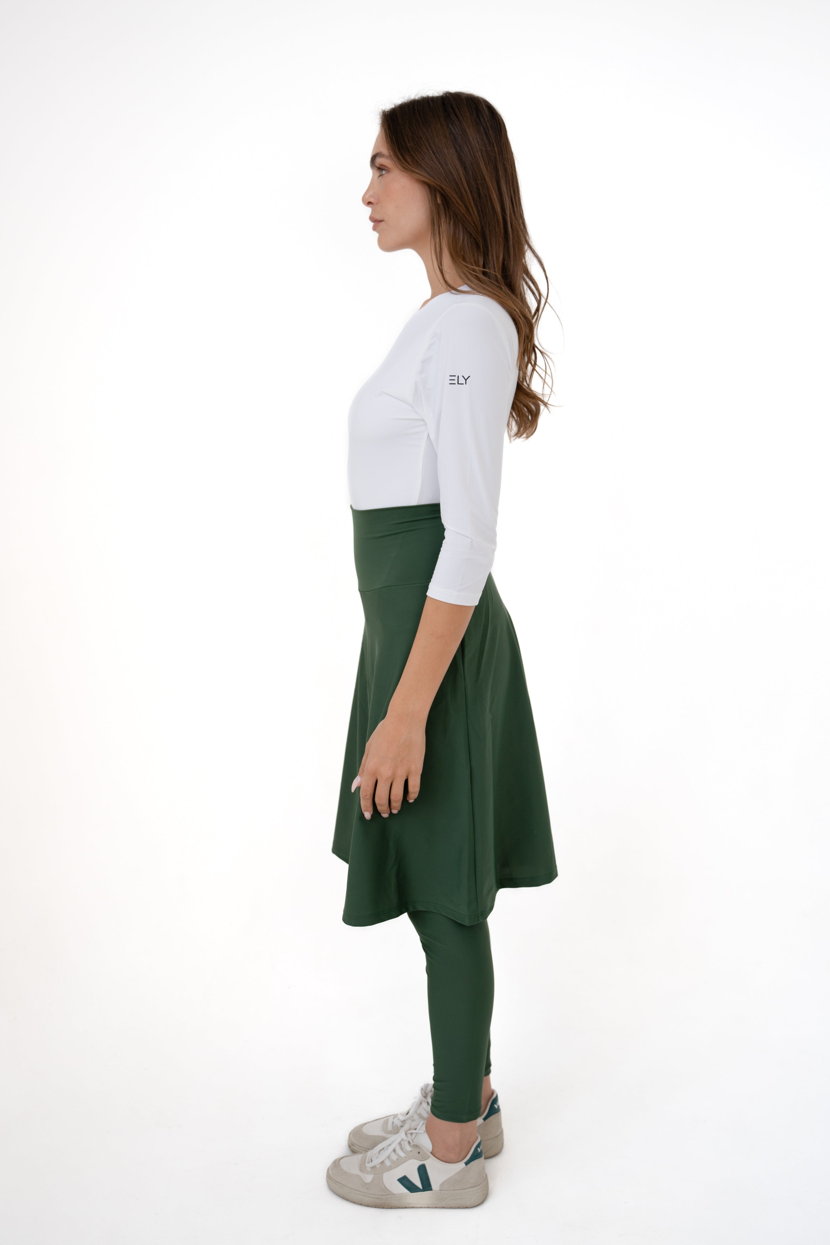 High-Waist Skirt Knee-Length Skirted Legging