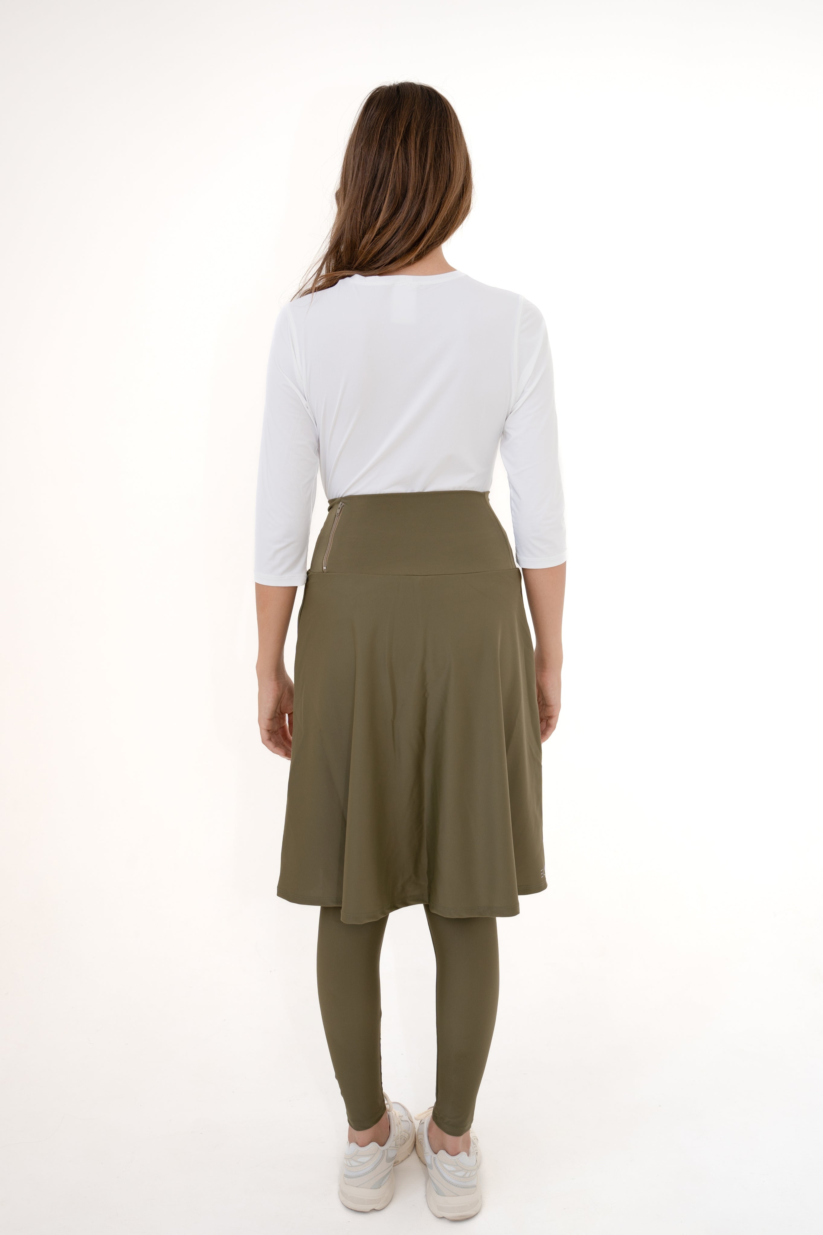 High-Waist Skirt Knee-Length Skirted Legging