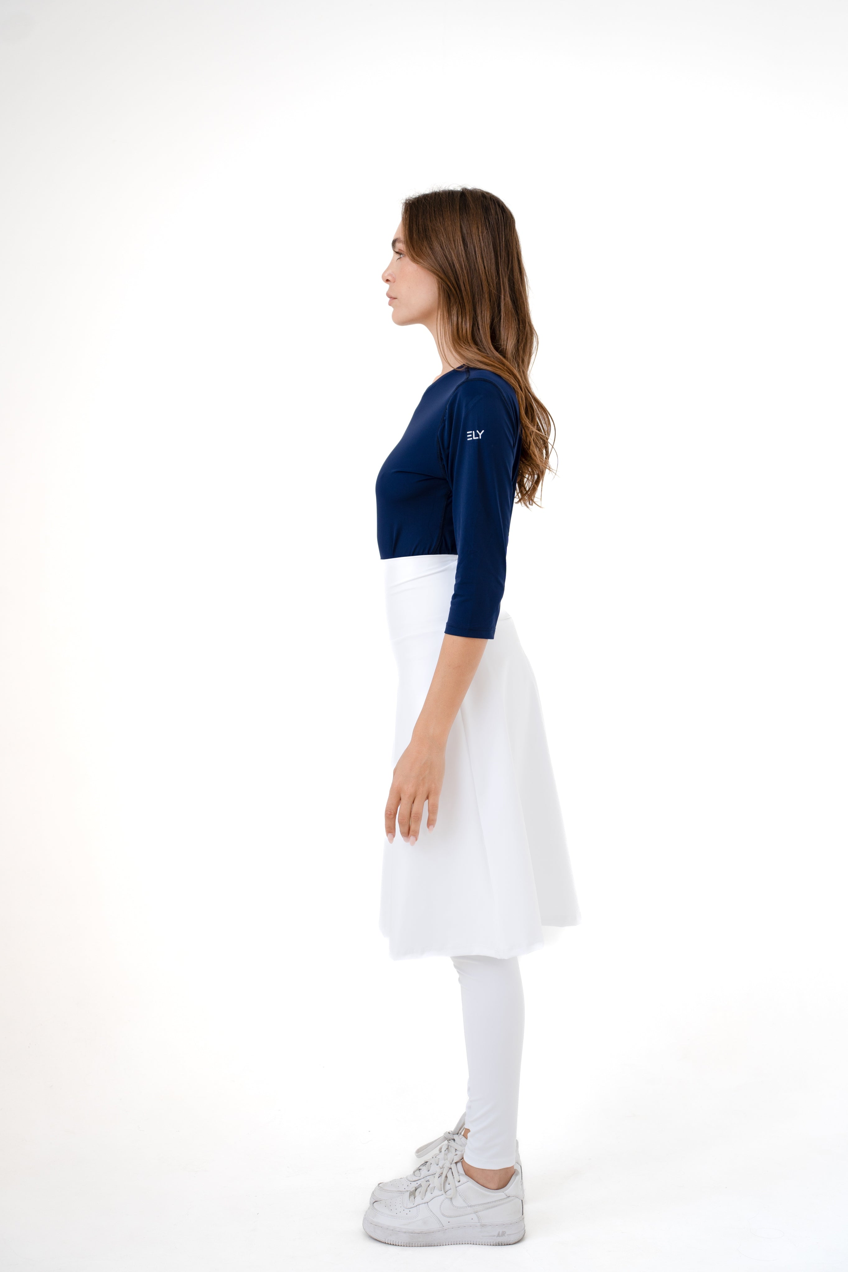 High-Waist Skirt Knee-Length Skirted Legging