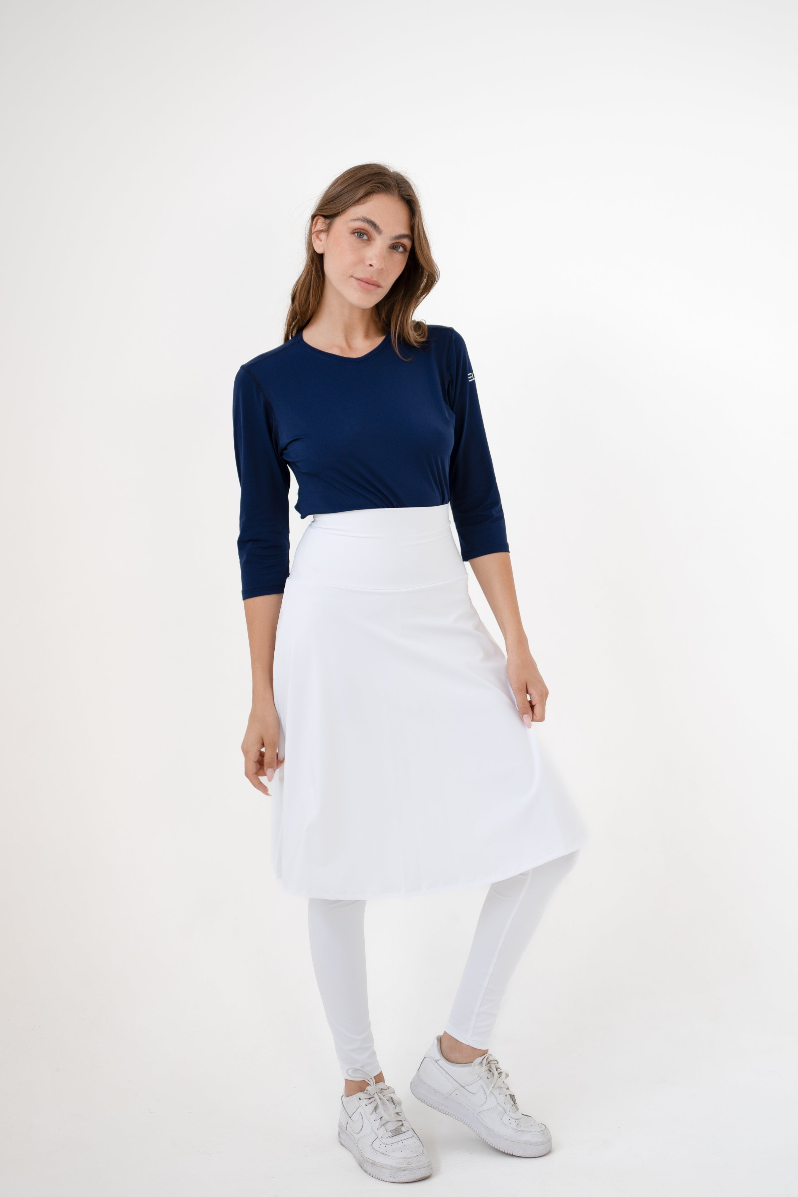 High-Waist Skirt Knee-Length Skirted Legging