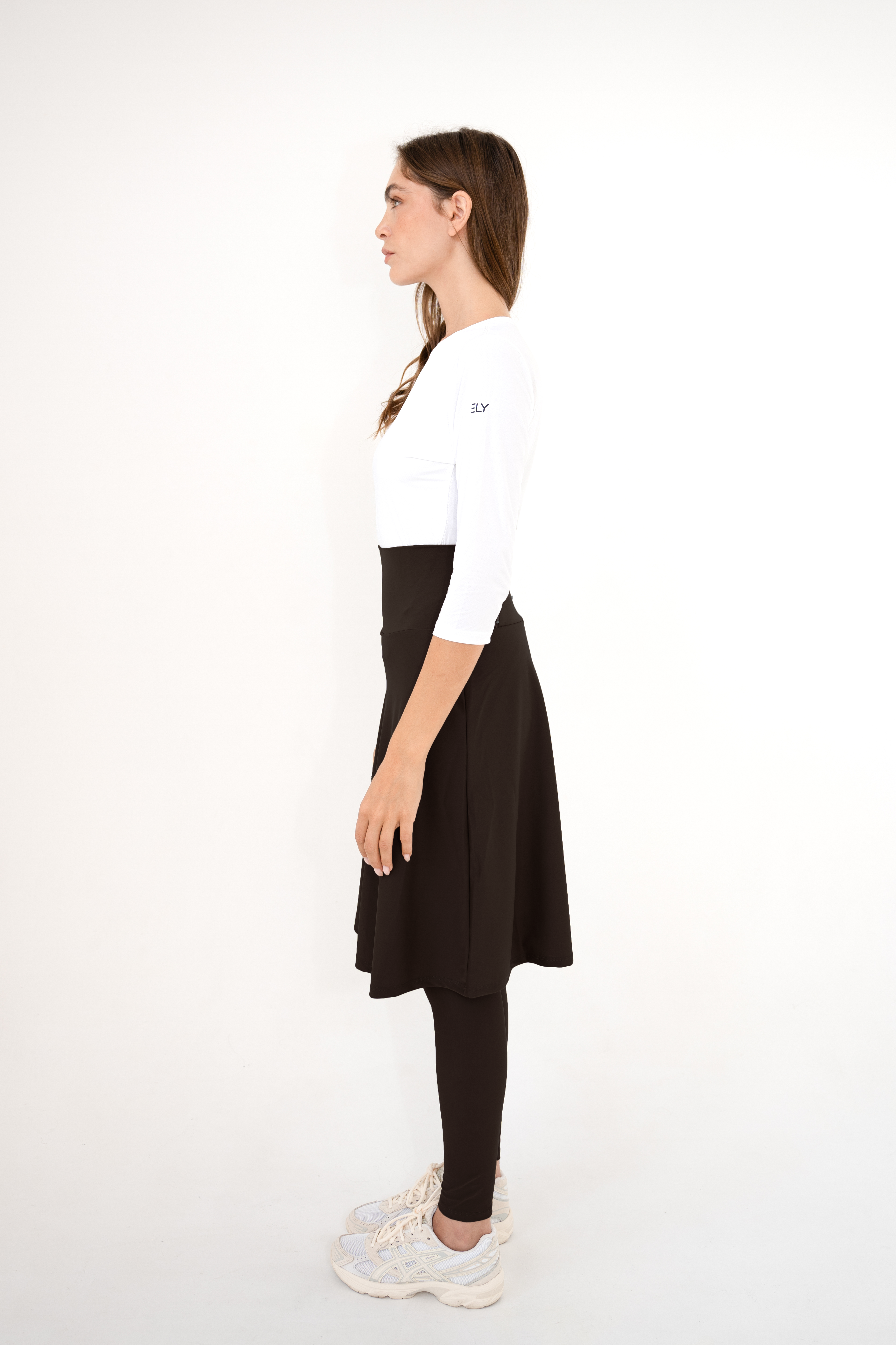 High-Waist Skirt Knee-Length Skirted Legging