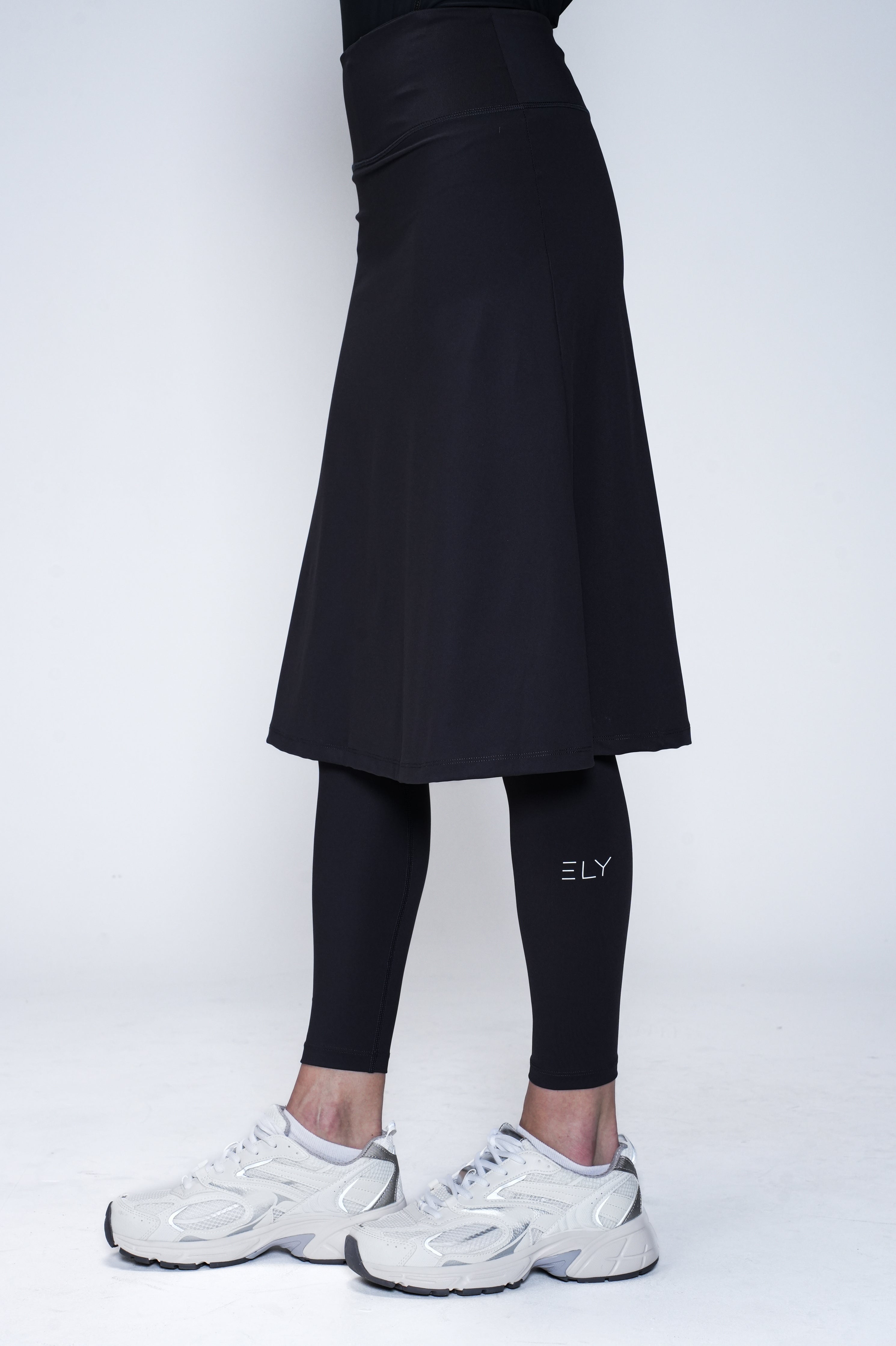 Legging-Jupe LUX Motion Taille Haute avec Poches – Longueur sous les Genoux