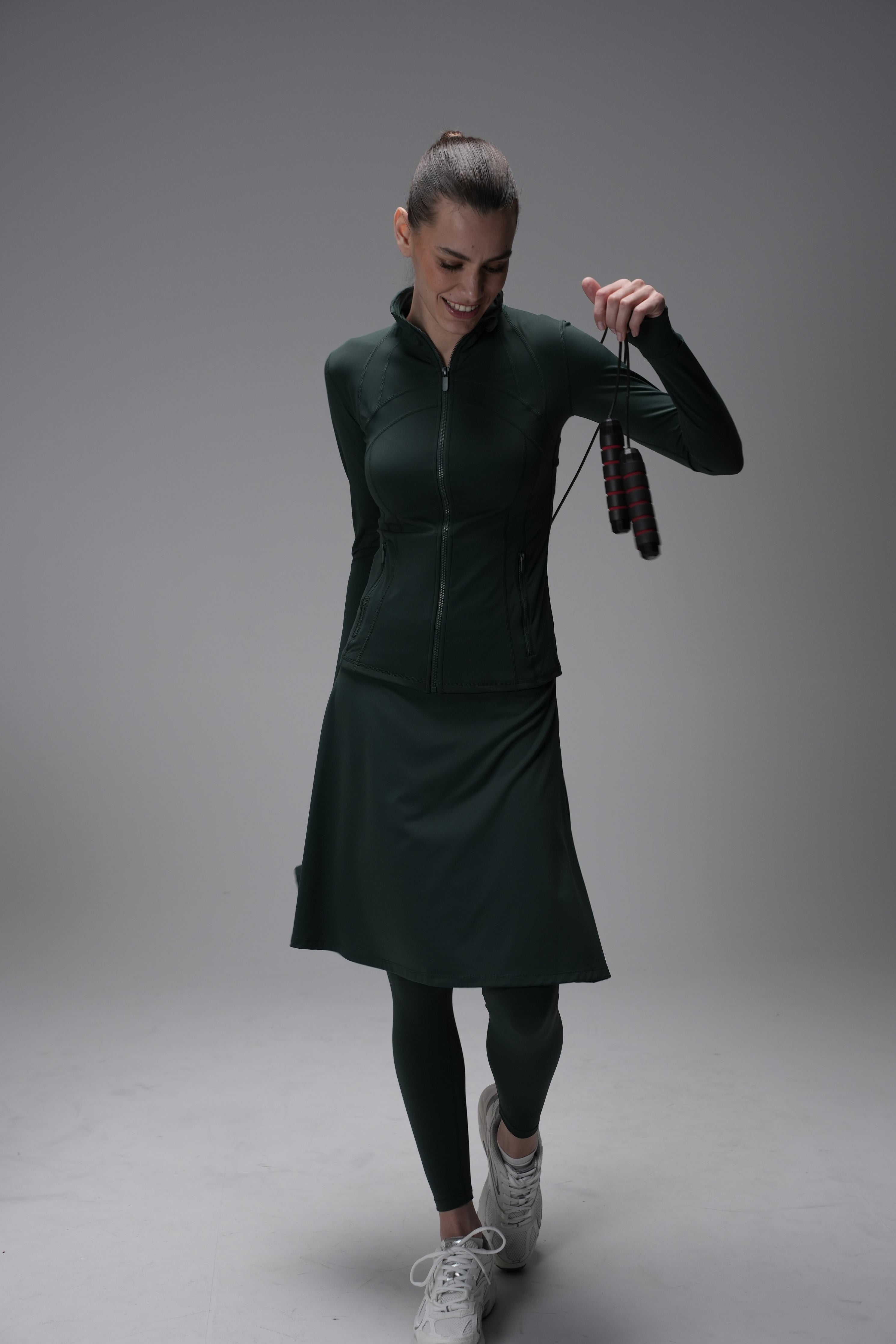 LUX Motion High-Waist Skirted Legging with Pockets - Below Knee