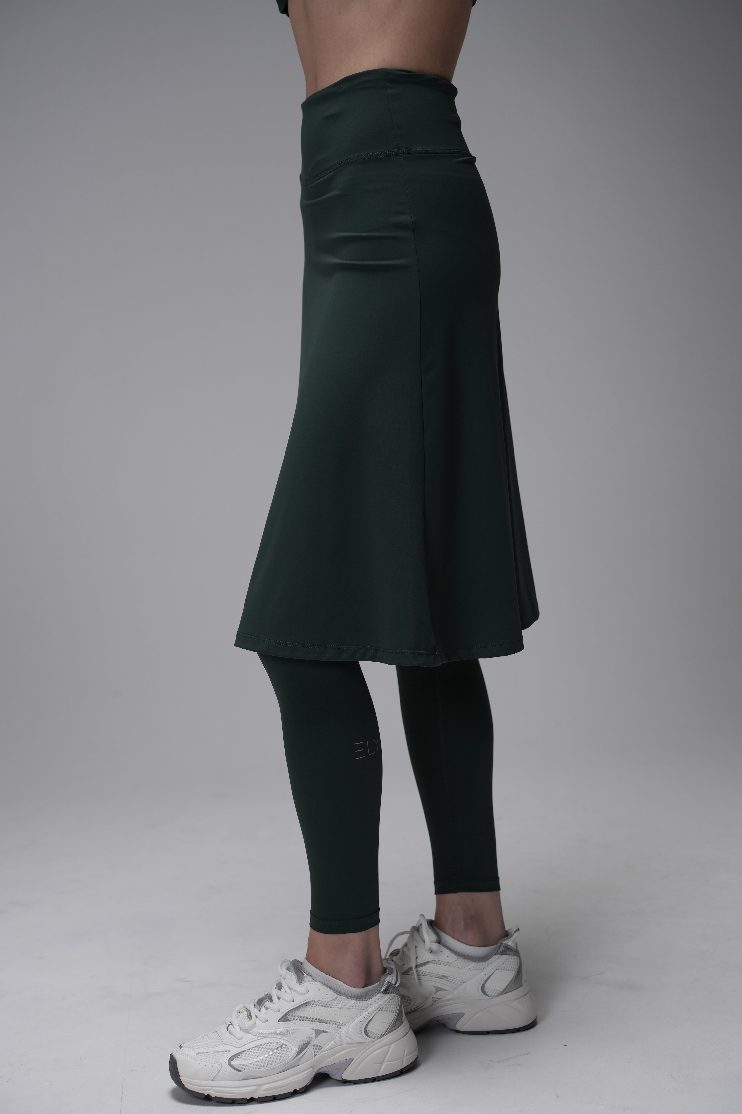 LUX Motion High-Waist Skirted Legging with Pockets - Below Knee