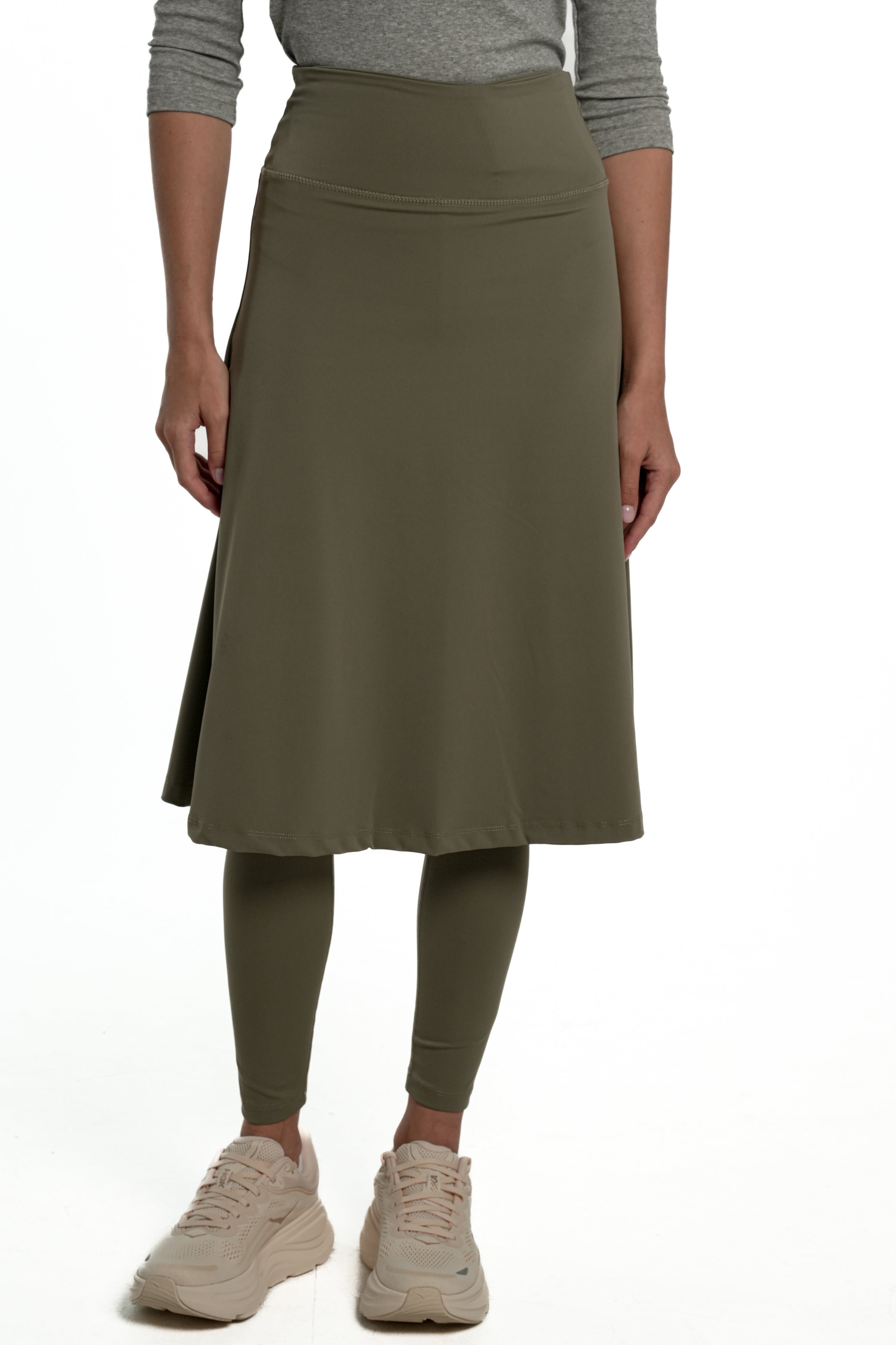 LUX Motion High-Waist Skirted Legging with Pockets - Below Knee