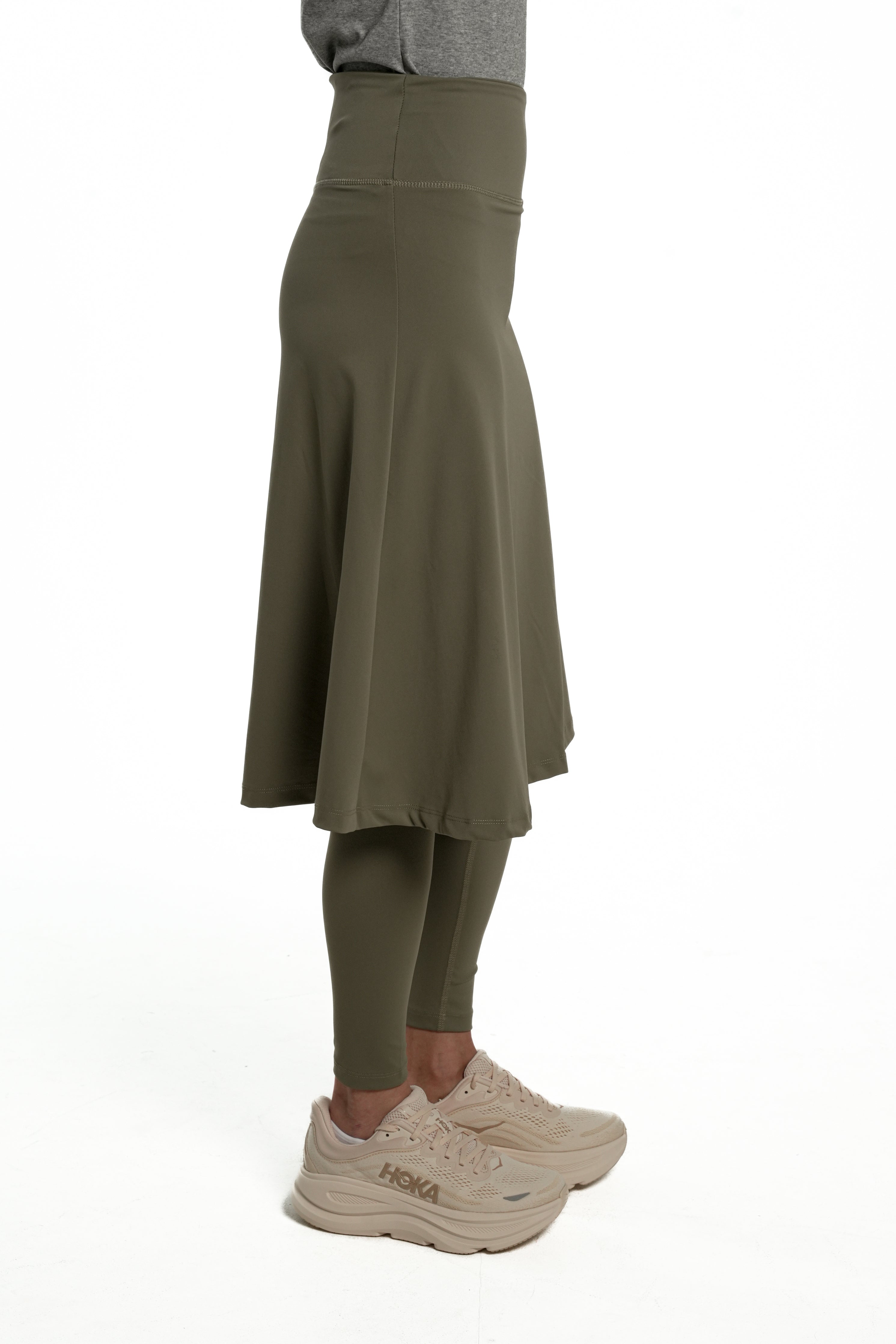 LUX Motion High-Waist Skirted Legging with Pockets - Below Knee