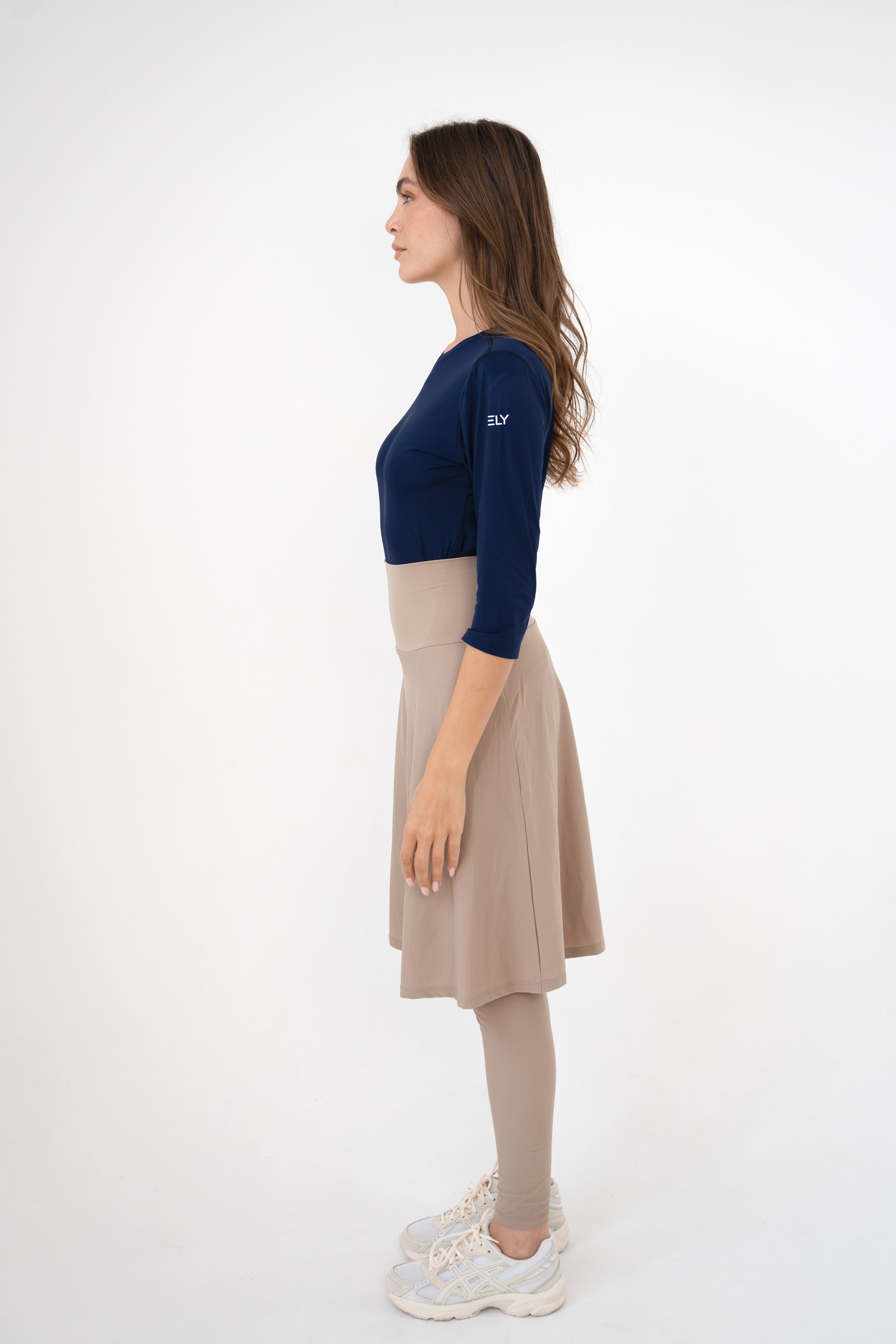 High-Waist Skirt Knee-Length Skirted Legging
