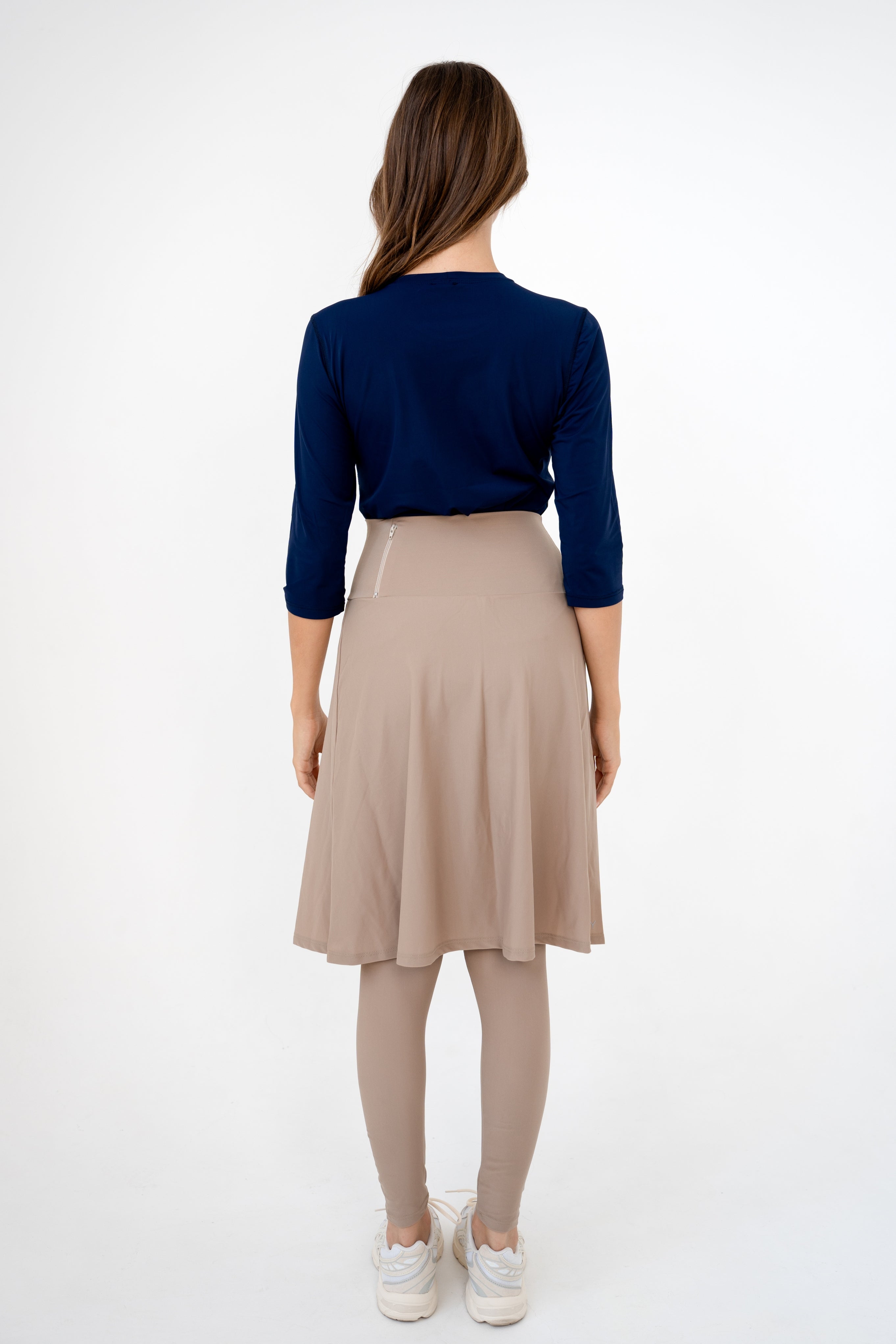 High-Waist Skirt Knee-Length Skirted Legging