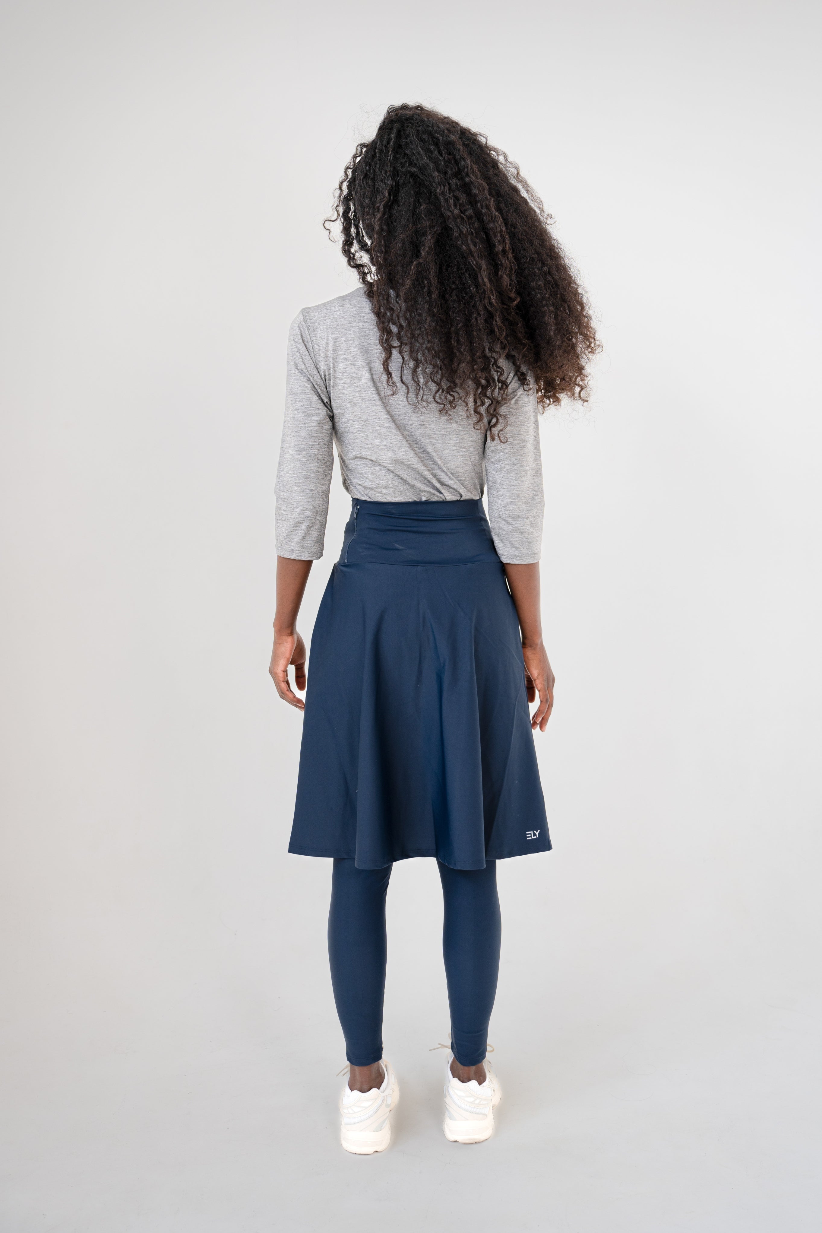High-Waist Skirt Knee-Length Skirted Legging