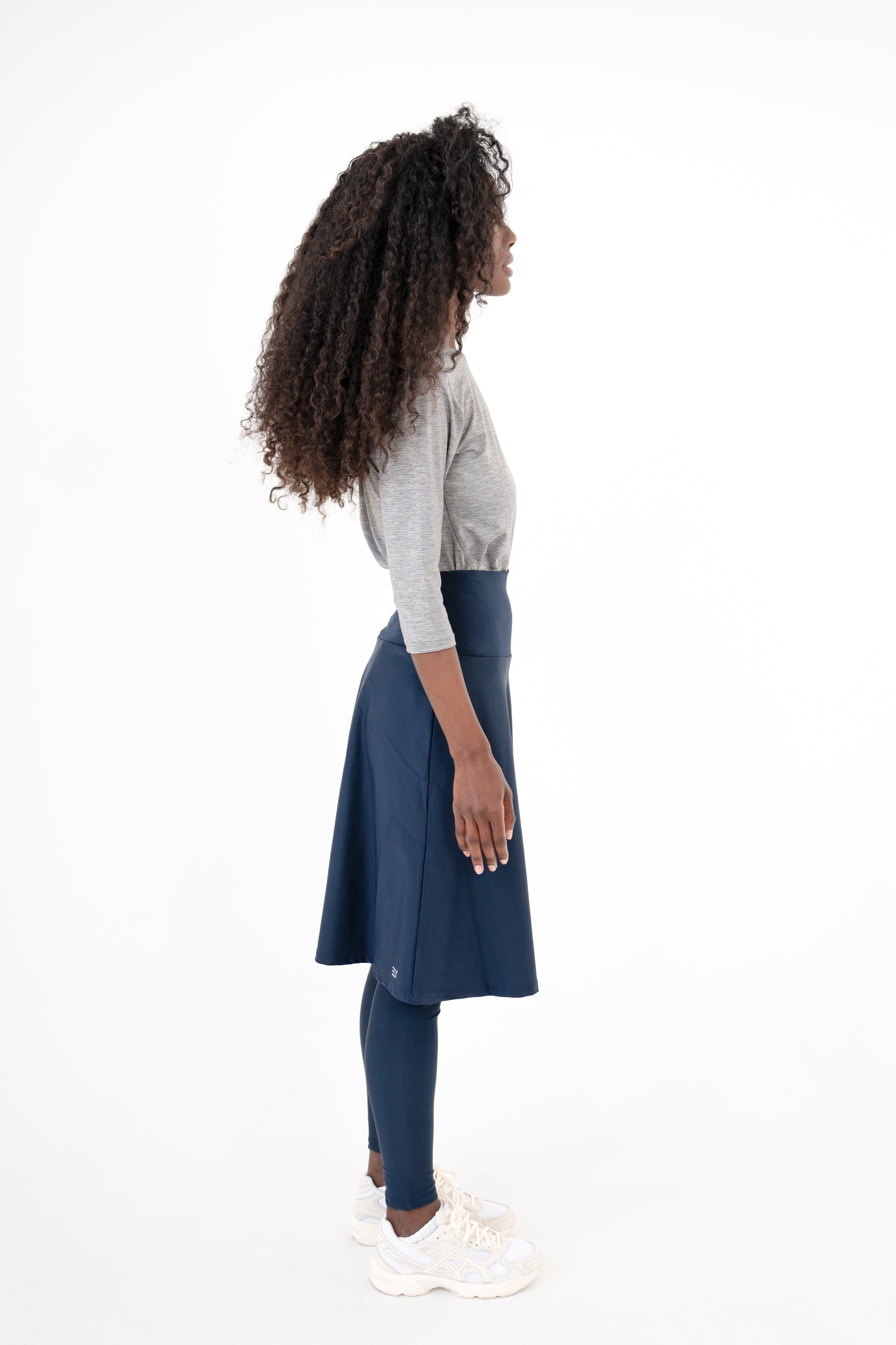 High-Waist Skirt Knee-Length Skirted Legging