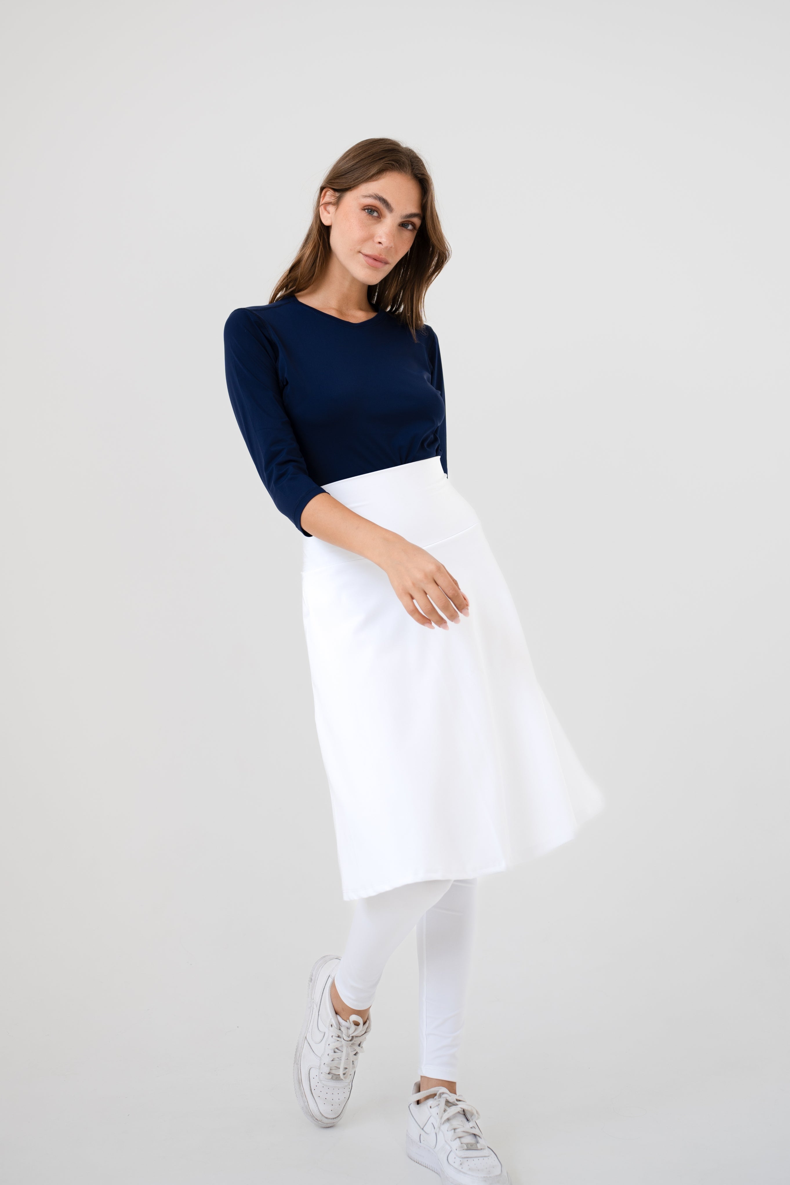High-Waist Skirt Knee-Length Skirted Legging