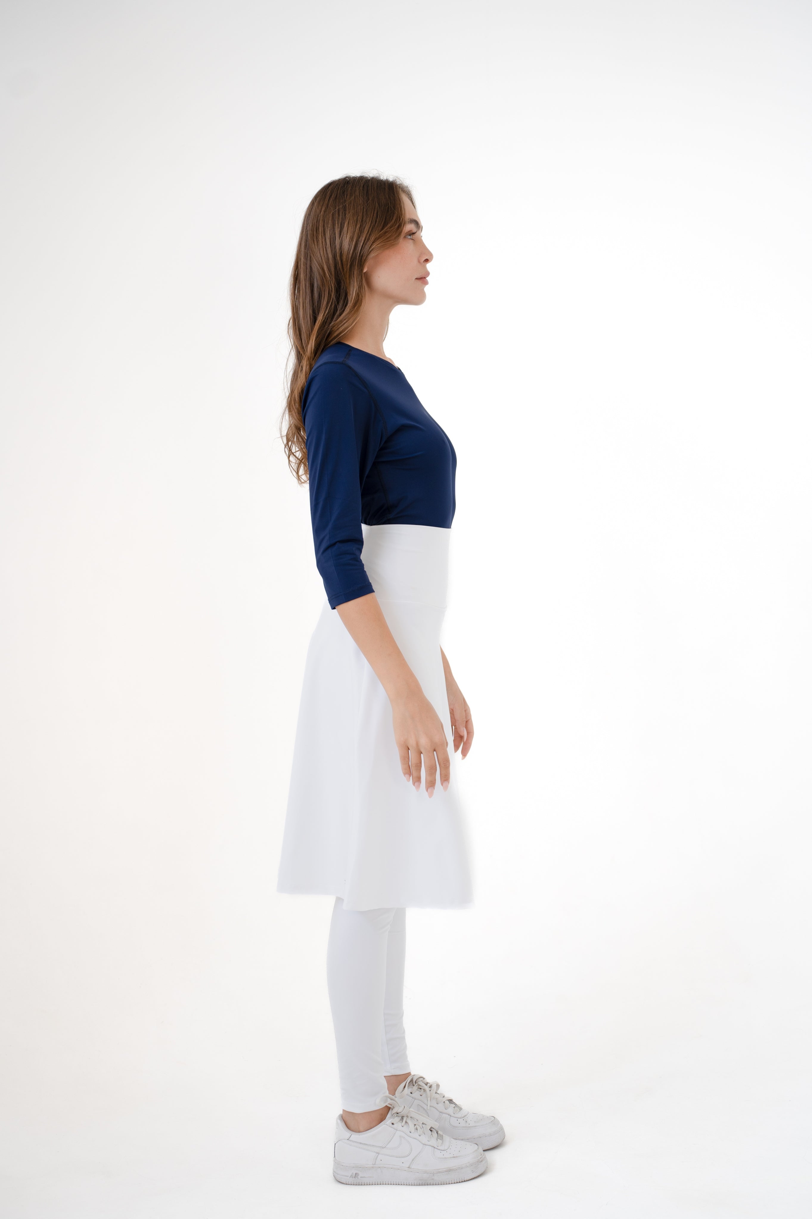 High-Waist Skirt Knee-Length Skirted Legging